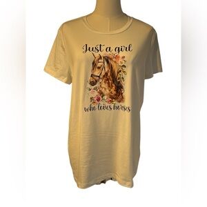 Horse Lover Tee Tshirt Floral Colorful Pony